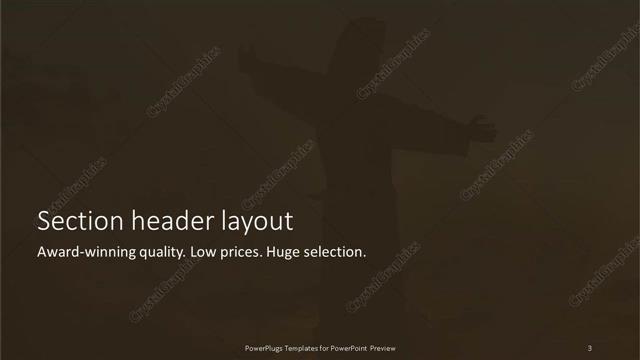 Section Header presentation slide layout