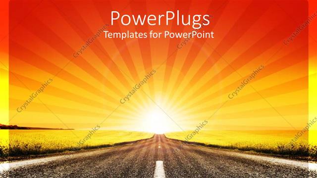  Presentation with empty - Sun set view of an empty deserted high way