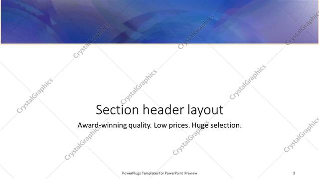 Section Header presentation slide layout