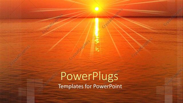  Presentation with birds flying - Sun set view on a wide sea and birds flying