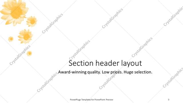 Section Header presentation slide layout