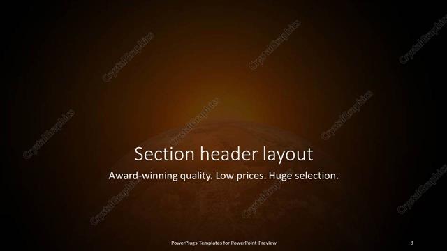Section Header presentation slide layout