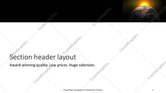 Section Header presentation slide layout
