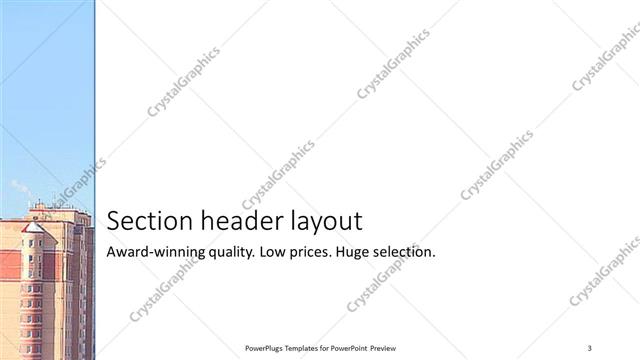 Section Header presentation slide layout