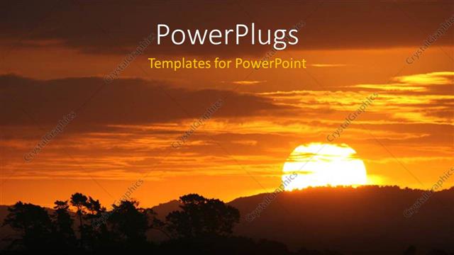  Presentation with amazing - A sunset in the background and a lot of clouds