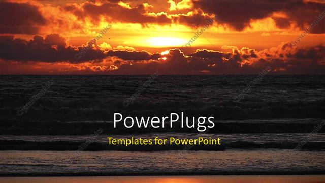  Presentation with sunset - A sunset in the background with a lot of clouds