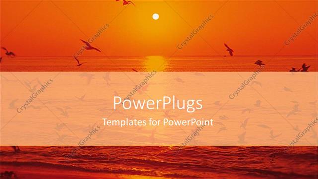  Presentation with ocean - A sunset in the background of an ocean