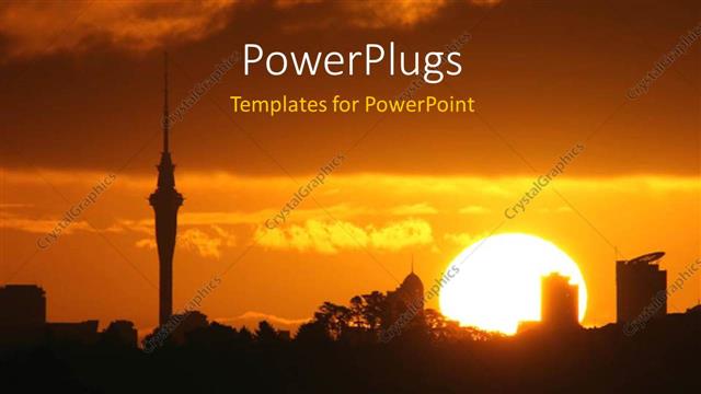  Presentation with city - A sunset in a big city