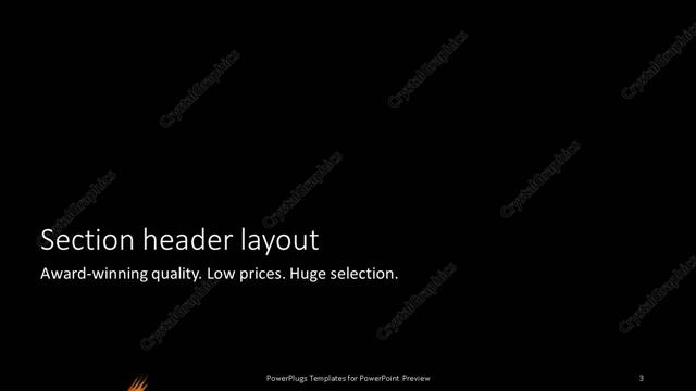 Section Header presentation slide layout