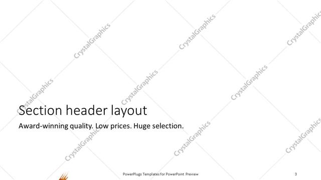 Section Header presentation slide layout