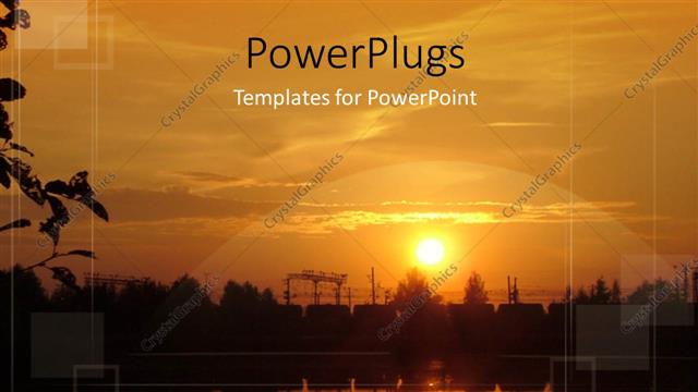  Presentation with reflecting - Sunset scenery with trees and water and sun reflecting on water