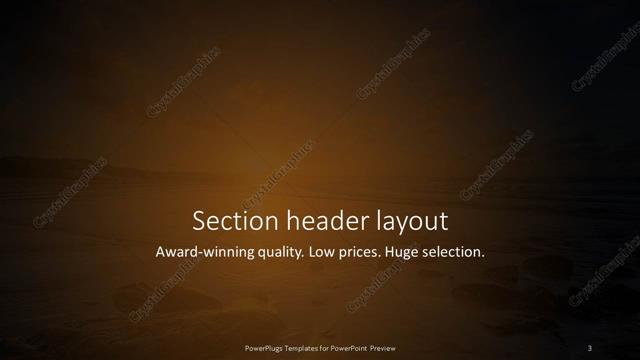 Section Header presentation slide layout