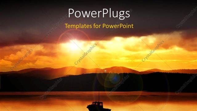  Presentation with ship - A sunset view of ship on an open sea