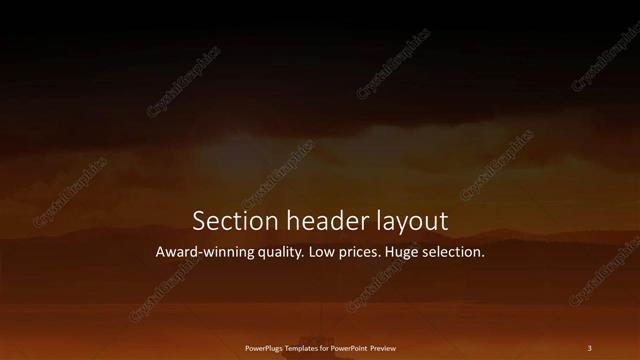 Section Header presentation slide layout