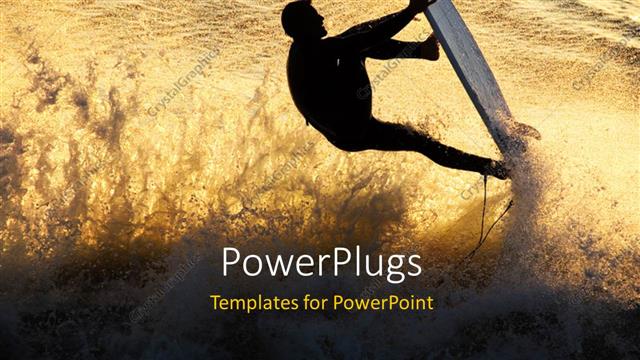  Presentation with skills - A surfer showing his skills in a sea