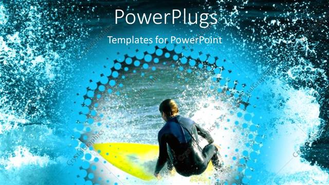  Presentation with surfing - A surfer surfing in the ocean