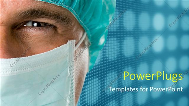  Presentation with trust - A surgeon with a bluish background