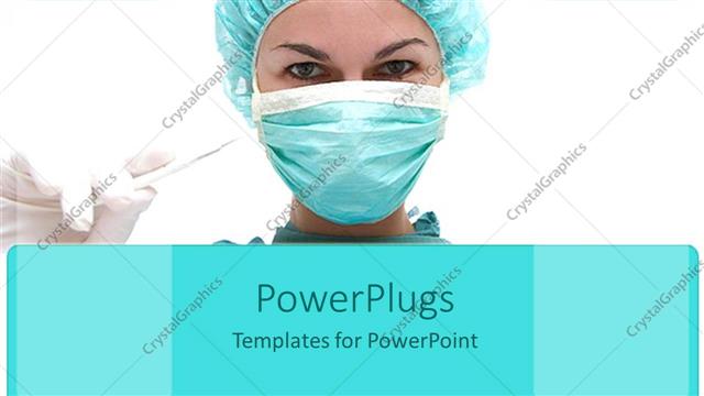  Presentation with hand surgeon - A surgeon with a mask and glove in the hand ready for a surgery