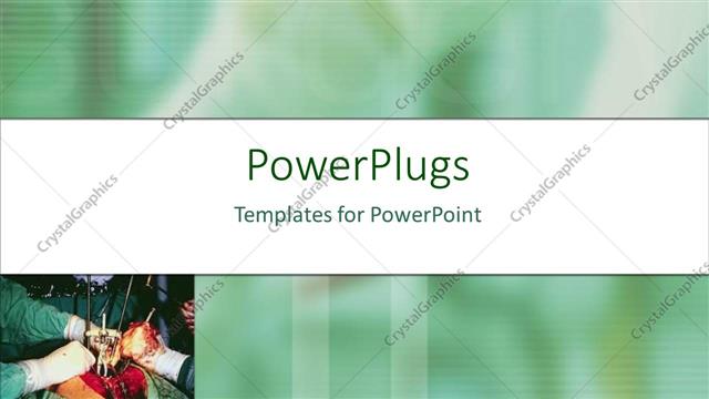  Presentation with surgery - Surgeons performing a surgery with greenish background