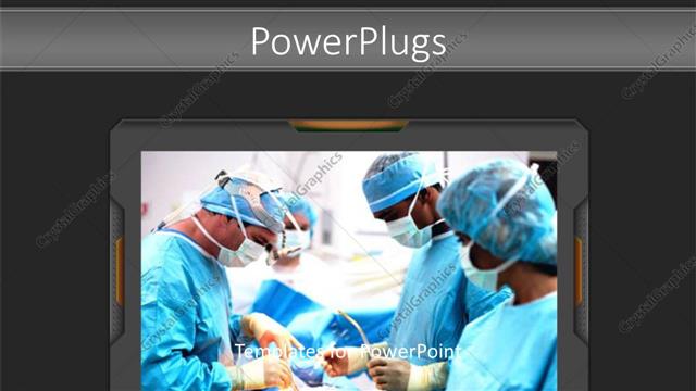  Presentation with team health - Surgical team performing operation in medical scrubs, hospital, medicine, health care