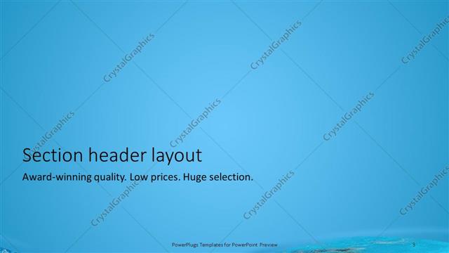 Section Header presentation slide layout