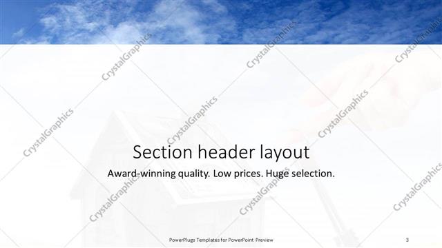 Section Header presentation slide layout