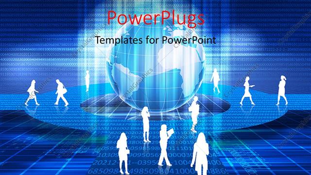  Presentation with successful - A number of figures with globe in the background