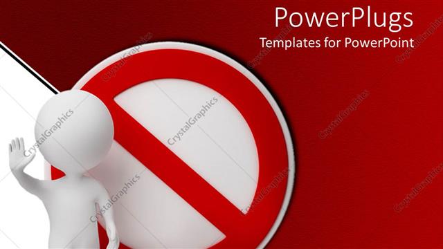  Presentation with symbol - No symbol with white human waving, red and white background