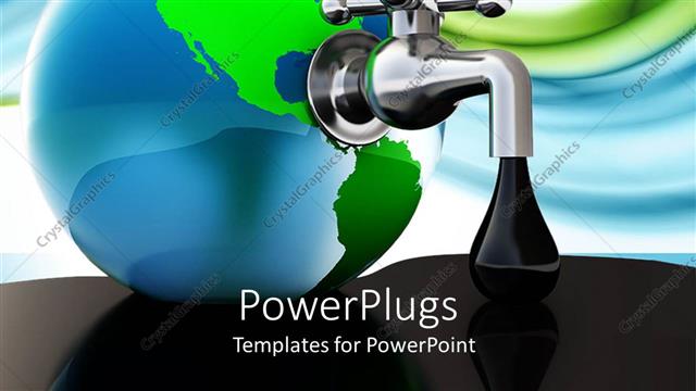  Presentation with oil - Symbolism faucet taking oil out of the earth