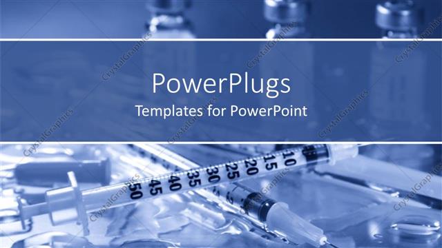  Presentation with treatment - Syringes and medicine bottles, clear liquid fluid, vaccinations
