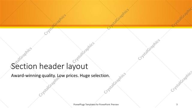 Section Header presentation slide layout
