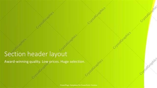 Section Header presentation slide layout