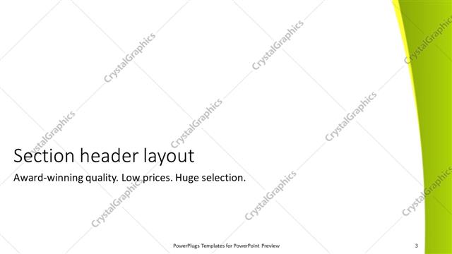 Section Header presentation slide layout