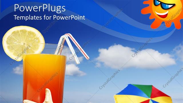  Presentation with orange juice - Tall glass of juice with a slice or orange