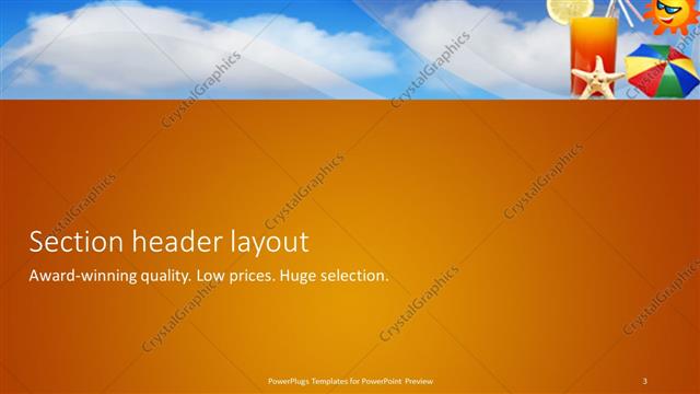 Section Header presentation slide layout
