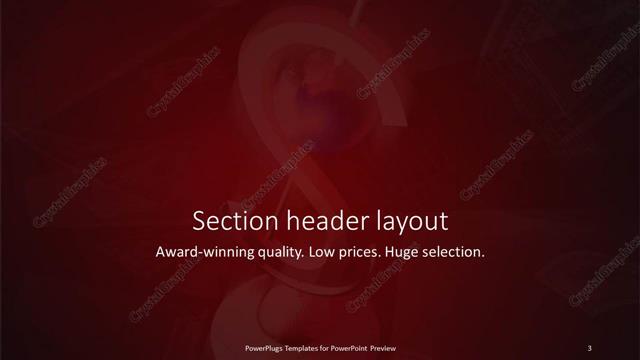 Section Header presentation slide layout