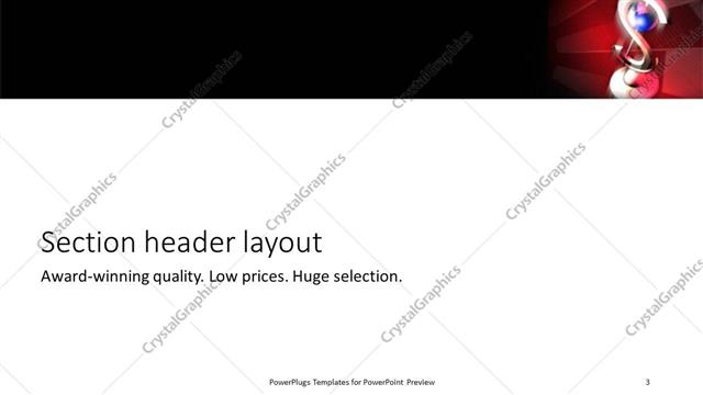 Section Header presentation slide layout