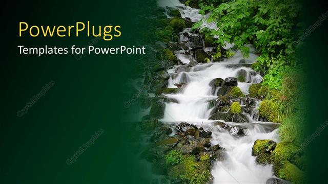  Presentation with currents - A tall waterfall with water rushing down with high currents