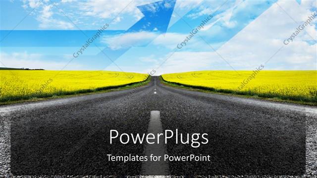  Presentation with way - Tarred high way with grass fields on both sides