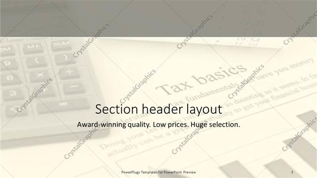 Section Header presentation slide layout