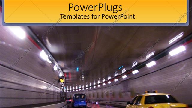  Presentation with taxi - Taxi and blue van in tunnel