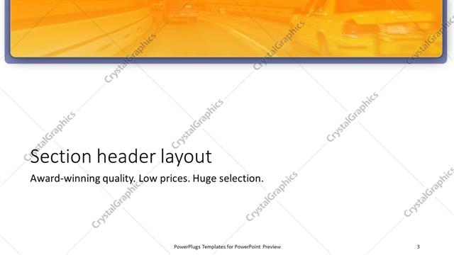 Section Header presentation slide layout