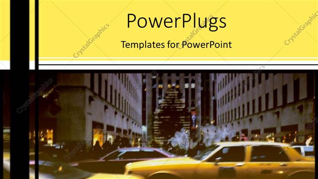  Presentation with tall buildings - Taxi cabs with tall buildings and yellow background