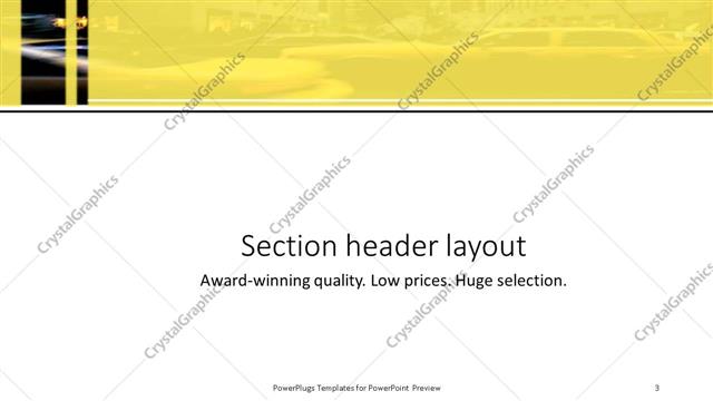 Section Header presentation slide layout