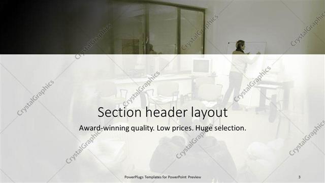 Section Header presentation slide layout