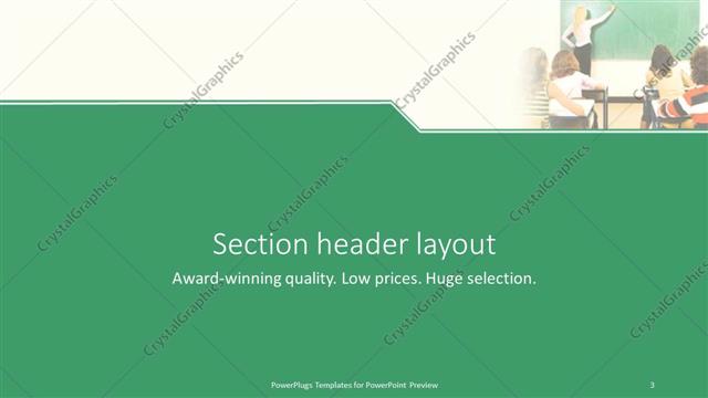 Section Header presentation slide layout