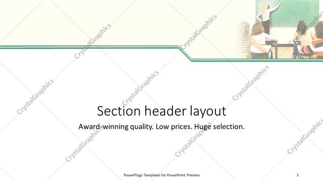 Section Header presentation slide layout