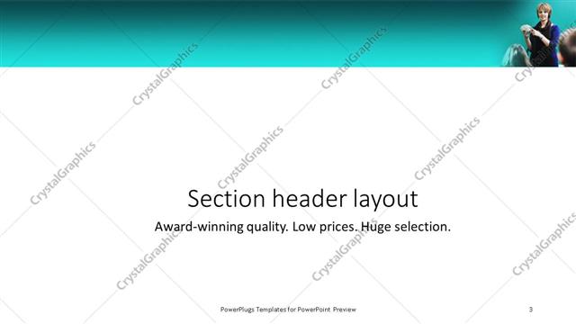 Section Header presentation slide layout