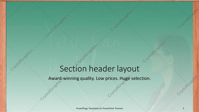 Section Header presentation slide layout