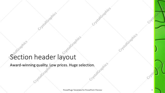 Section Header presentation slide layout